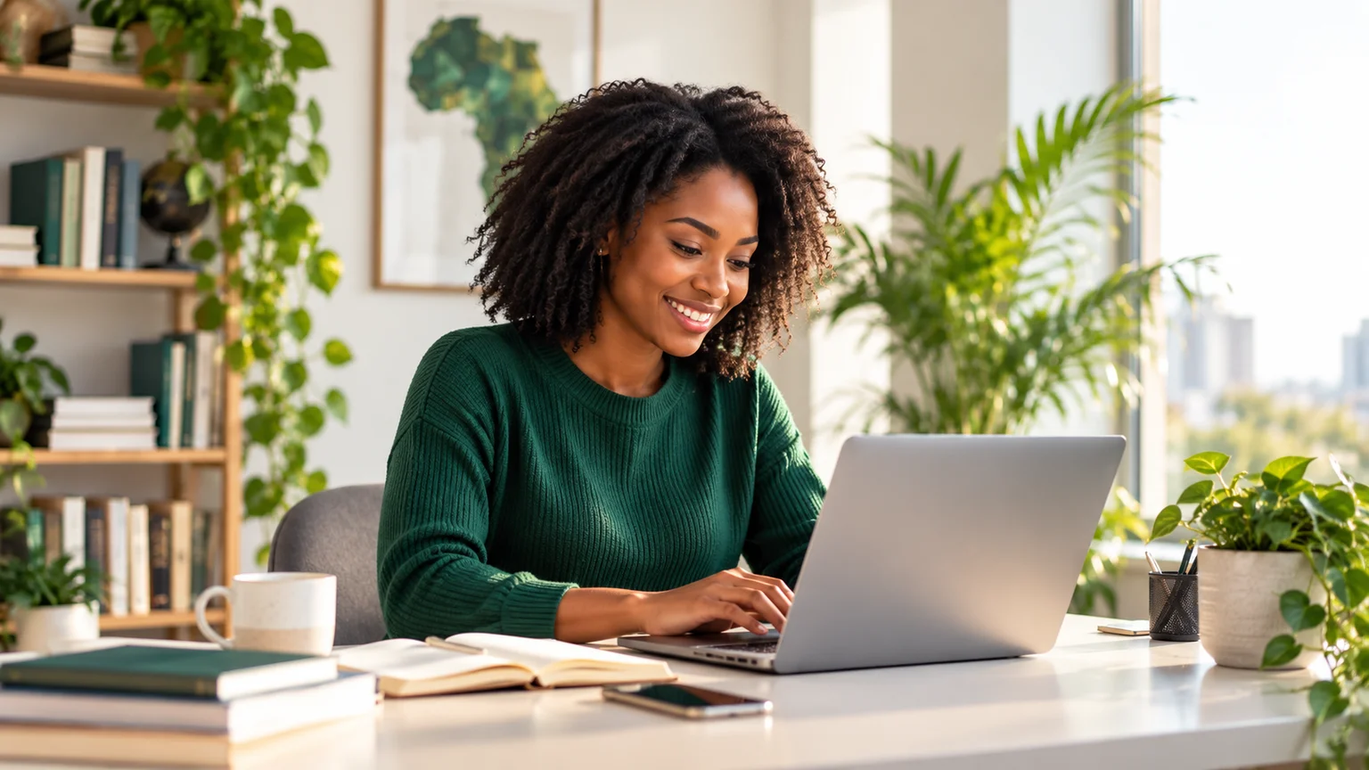 A learner studying on a laptop